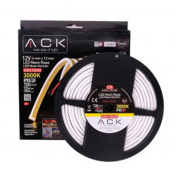 ACK 12V Neon Hortum 3000K 5Mt/Makara 2835 AS03-00600 ACK 12V Neon Hortum 3000K 5Mt/Makara 2835 AS03-00600