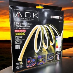 ACK 12V Neon Hortum 3000K 5Mt/Makara 2835 AS03-00600 ACK 12V Neon Hortum 3000K 5Mt/Makara 2835 AS03-00600