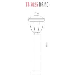 Cata CT-7025 E27 80cm Siyah Torino Bahçe Armatürü Cata CT-7025 E27 80cm Siyah Torino Bahçe Armatürü