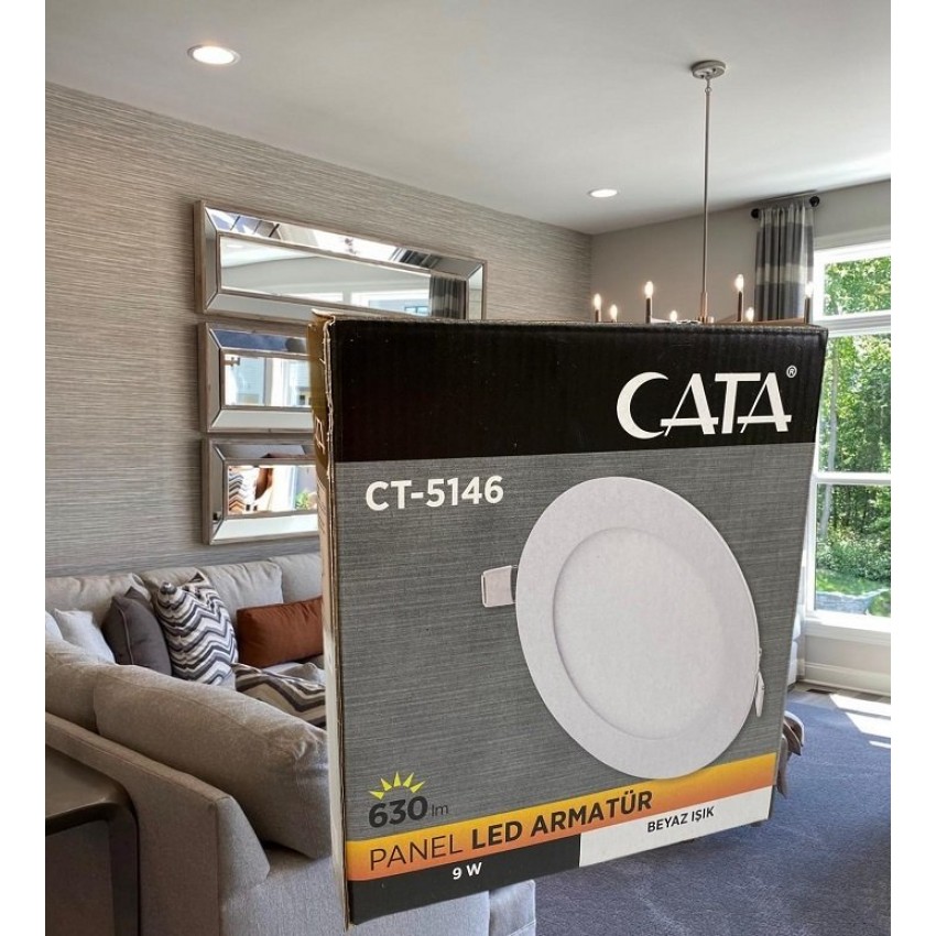 Cata 9 Watt Panel Led CT-5146 Beyaz Işık Alüminyum Kasa Cata 9 Watt Panel Led CT-5146 Beyaz Işık Alüminyum Kasa